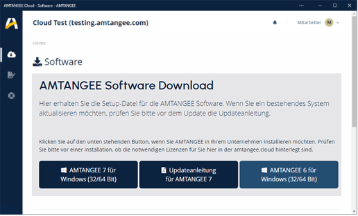 Screenshot: AMTANGEE 7 Software Download