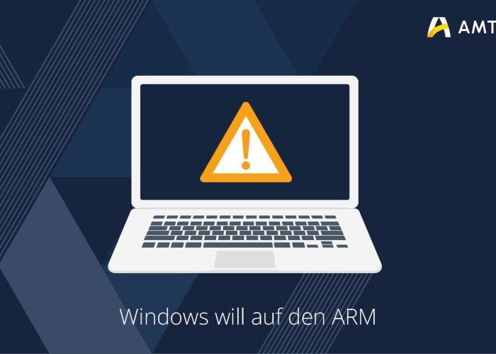 Windows will auf den ARM. Laptop mit Warnhinweis.