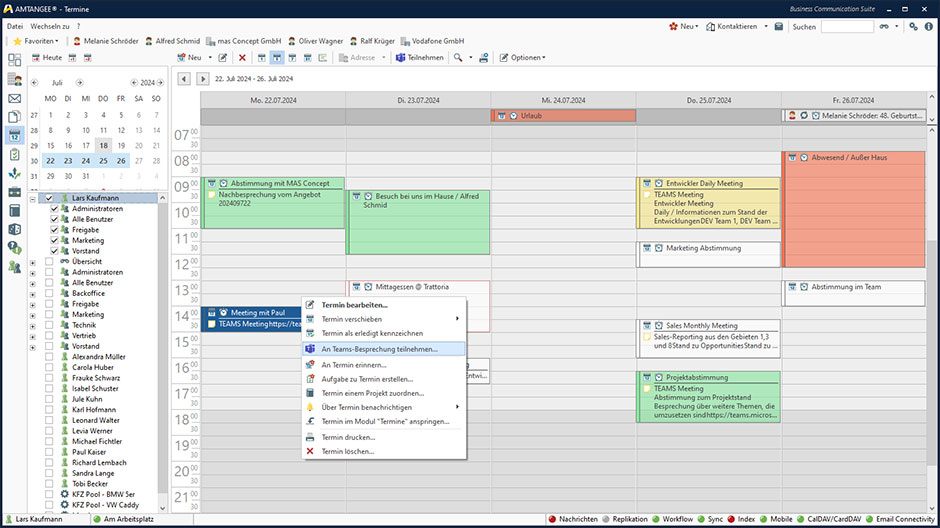 Roadmap - Terminmodul AMTANGEE 7