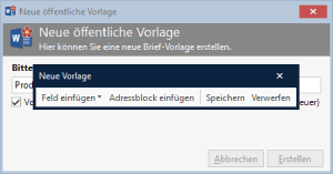 Neue Briefvorlage in Word erstellen mit AMTANGEE Toolfenster