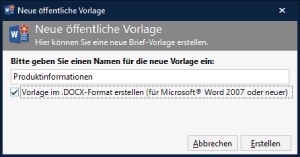 Neue Briefvorlage in MS-Word mit AMTANGEE