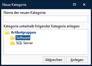 AMTANGEE Einstellungen: Neue Artikelkategorie anlegen
