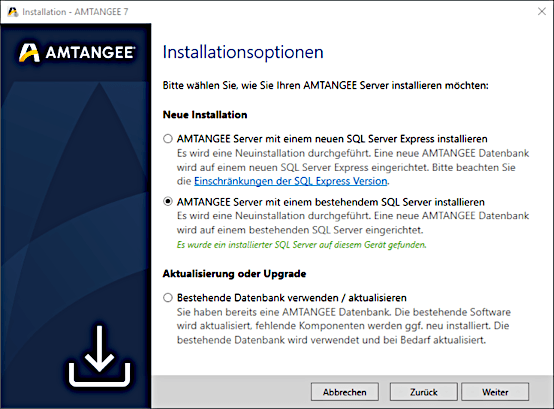 AMTANGEE Installationsoptionen 2