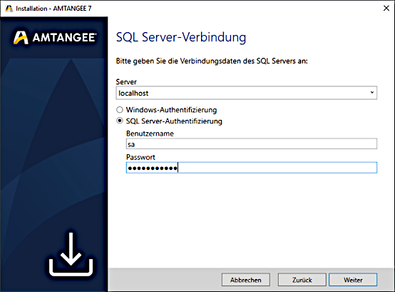 AMTANGEE SQL Serververbindung