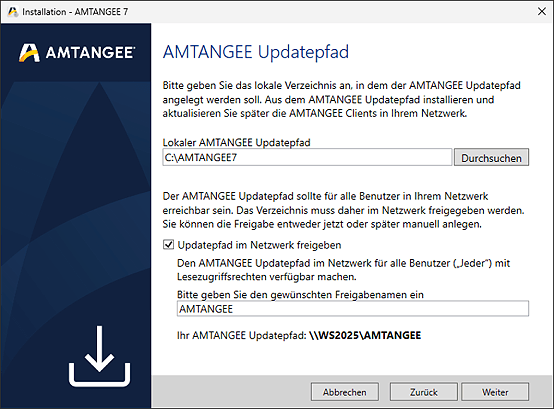 AMTANGEE Updatepfad